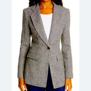 Smythe herringbone wool riding blazer. NWT. Size 8.